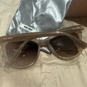 Miu Miu Chic Tan Sunglasses Miu Miu | Accessories | Miu Miu Chic Tan Sunglasses | Poshmark main image 4